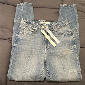 NWT Jonathan Simkhai Jensen Darted Denim Blasted Jeans Sz 25 Orig $225